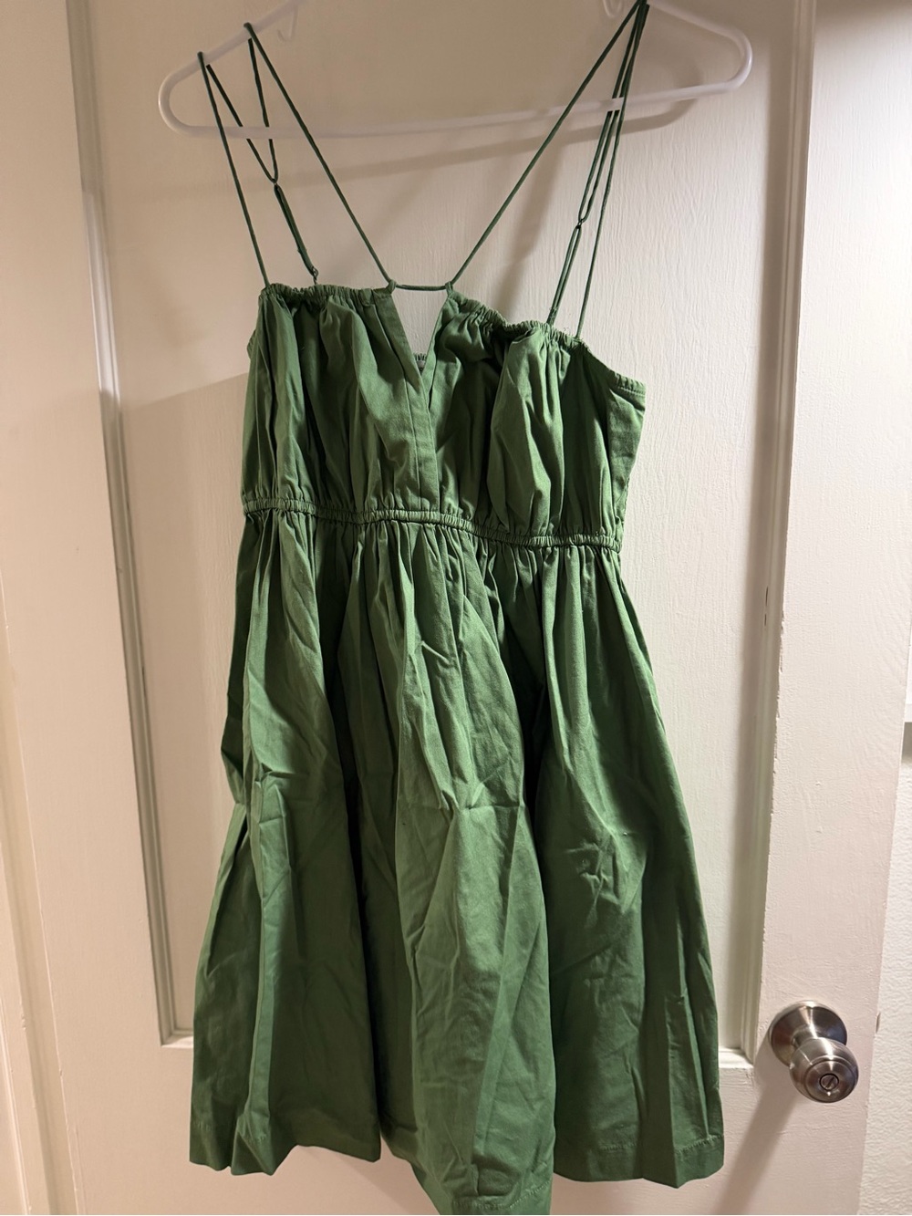 Abercrombie & Fitch Olive Green Spaghetti-Strap Mini Dress